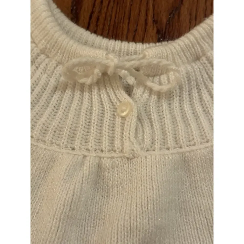 Vintage Little Ones Baby Girl 6-12 Months Embroidered Floral Sweater Made Greece